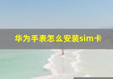 华为手表怎么安装sim卡