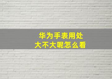 华为手表用处大不大呢怎么看