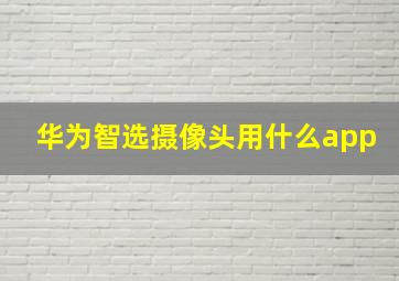 华为智选摄像头用什么app