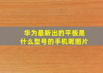 华为最新出的平板是什么型号的手机呢图片