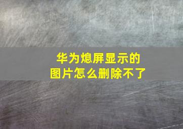 华为熄屏显示的图片怎么删除不了