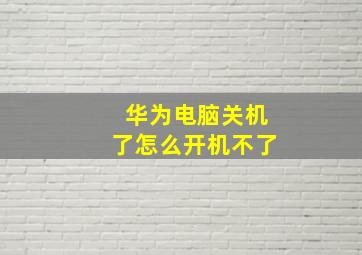 华为电脑关机了怎么开机不了