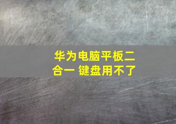 华为电脑平板二合一 键盘用不了