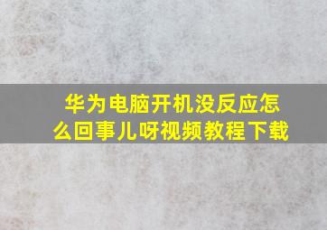 华为电脑开机没反应怎么回事儿呀视频教程下载