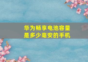 华为畅享电池容量是多少毫安的手机