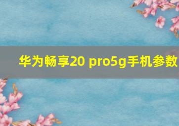 华为畅享20 pro5g手机参数