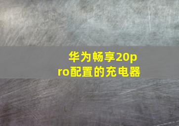 华为畅享20pro配置的充电器