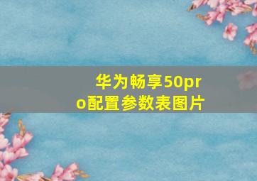 华为畅享50pro配置参数表图片