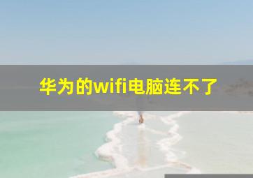 华为的wifi电脑连不了