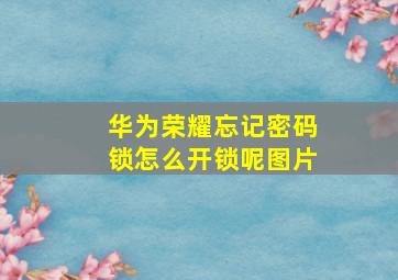 华为荣耀忘记密码锁怎么开锁呢图片