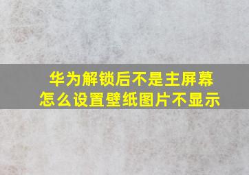 华为解锁后不是主屏幕怎么设置壁纸图片不显示