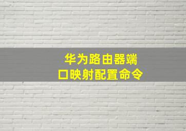 华为路由器端口映射配置命令