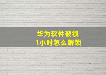 华为软件被锁1小时怎么解锁