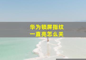 华为锁屏指纹一直亮怎么关