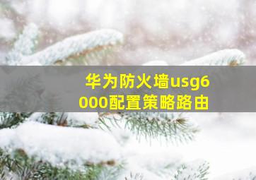 华为防火墙usg6000配置策略路由