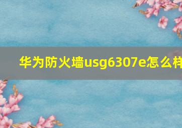 华为防火墙usg6307e怎么样