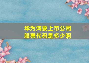 华为鸿蒙上市公司股票代码是多少啊