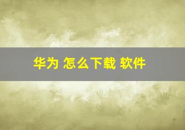 华为 怎么下载 软件