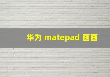 华为 matepad 画画