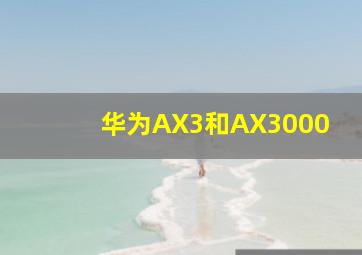 华为AX3和AX3000