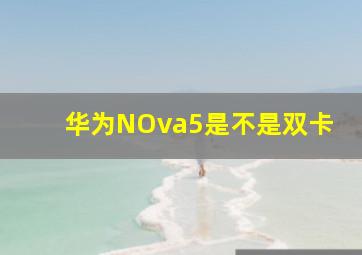 华为NOva5是不是双卡