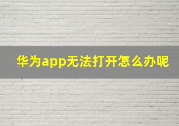 华为app无法打开怎么办呢