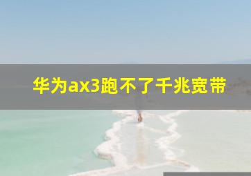 华为ax3跑不了千兆宽带