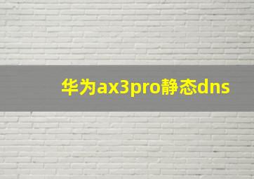 华为ax3pro静态dns