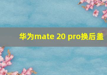 华为mate 20 pro换后盖