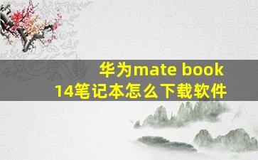 华为mate book14笔记本怎么下载软件