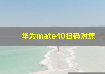 华为mate40扫码对焦