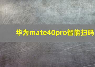 华为mate40pro智能扫码