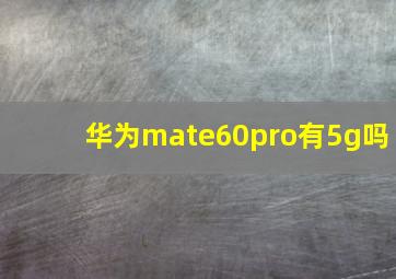 华为mate60pro有5g吗