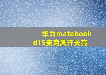 华为matebook d15麦克风开关亮