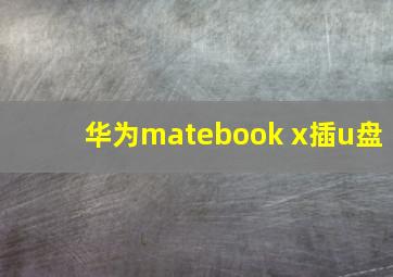 华为matebook x插u盘