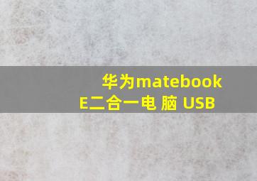 华为matebookE二合一电 脑 USB