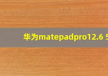 华为matepadpro12.6 5g