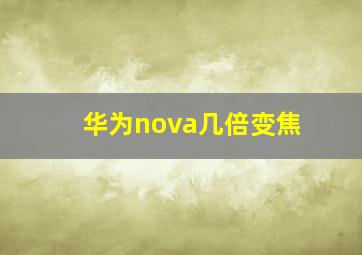 华为nova几倍变焦