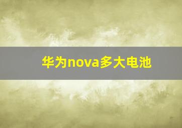 华为nova多大电池