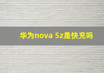 华为nova 5z是快充吗