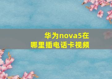 华为nova5在哪里插电话卡视频