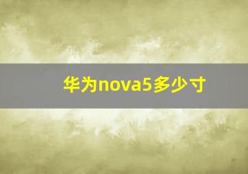 华为nova5多少寸