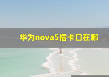 华为nova5插卡口在哪