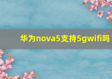 华为nova5支持5gwifi吗