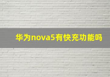 华为nova5有快充功能吗