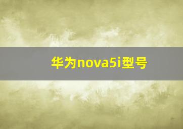 华为nova5i型号