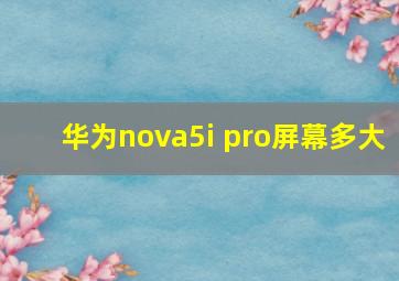 华为nova5i pro屏幕多大