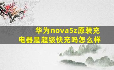 华为nova5z原装充电器是超级快充吗怎么样