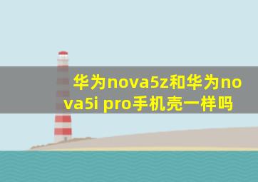 华为nova5z和华为nova5i pro手机壳一样吗