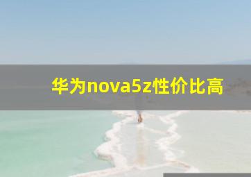 华为nova5z性价比高